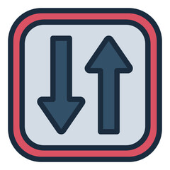 Two Way Traffic Traffic Sign Icon