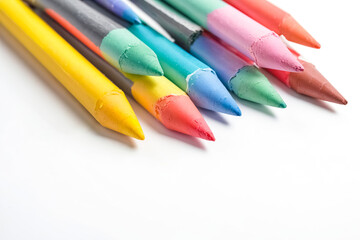 Crayons on White Background