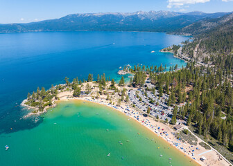 Fototapeta premium Aerial View of San Harbor on Lake Tahoe 