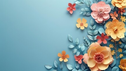 Stylized Floral Border Background for Design Projects