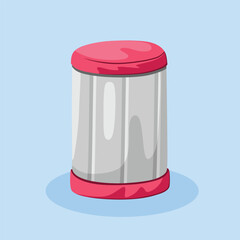 Colorful Trashcan Design Simple 3 D Vector