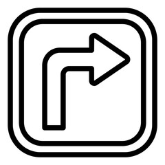 Turn Right Traffic Sign Icon