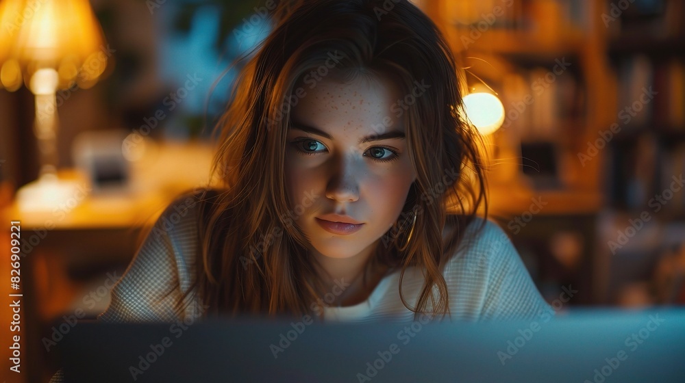 Wall mural businesswoman engrossed in her computer work