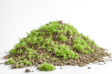 Closeup of Moss on White Background