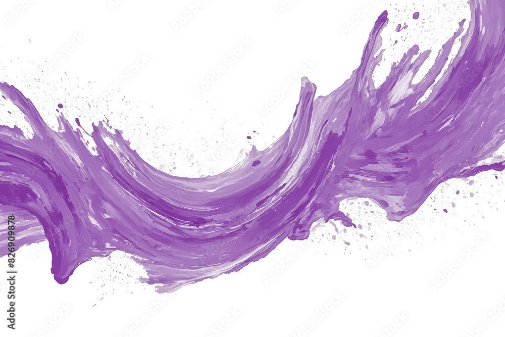 Poster Purple paint splash isolated on white background. Perfect for adding a splash of color to your design projects. 