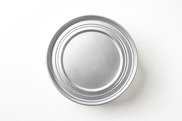 Top View of Silver Metal Can Lid