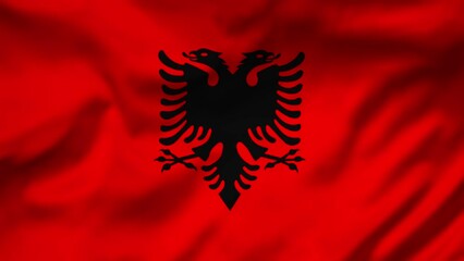 Albania Flag waving in the wind, National Flag background video, High Speed Full HD 4K - Powered by Adobe