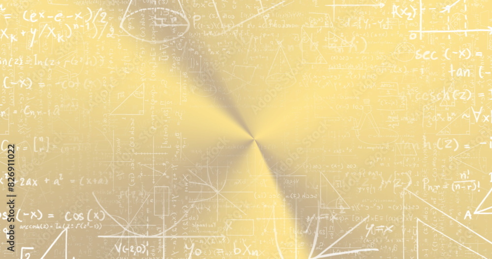 Poster image of mathematical equation and diagrams over abstract background