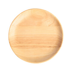 Natural round wooden plate, Kitchen utensil, Top view