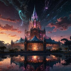 night view of the castle