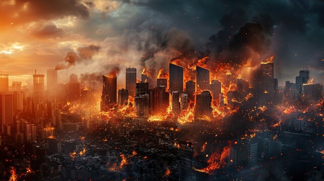 War-Ravaged City Streets, an Apocalyptic Vision