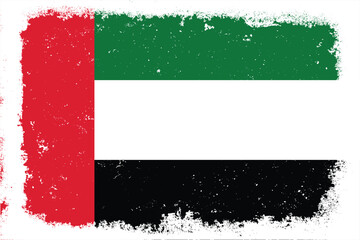 Vintage flat design grunge united Arab Emirates flag background