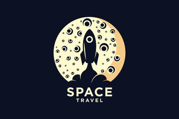 Obraz premium Space travel for galaxy logo design Premium Vector