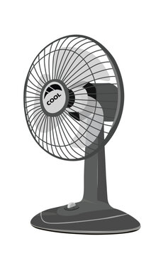 recommend clip art: table fan vector. wind blowing equipment. flat vector in cartoon style isolated on white background.