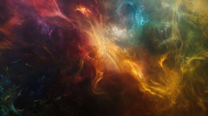 , dense tendrils of deep and dark smoke gracefully intertwine against a gradient backdrop, creating a mesmerizing blend of hues. Amidst this ethereal dance, vibrant abstract colors emerge, swirling an