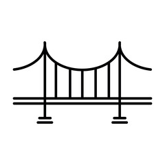 Bridge icon vector, bridge outline icon vector flat trendy style illustration isolated on white background.