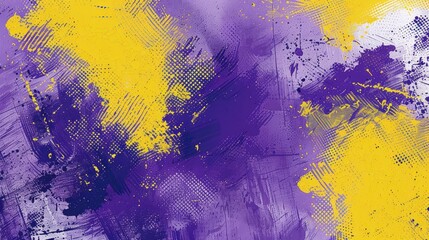 Modern Art with Purple and Yellow Brush Strokes
