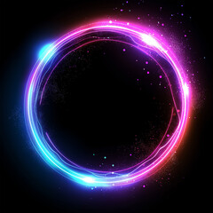 Obraz premium Round gold shiny with sparks on a black background.