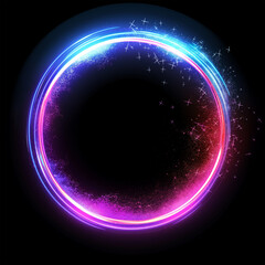 Obraz premium Round gold shiny with sparks on a black background.