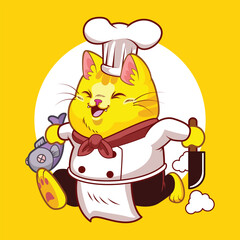 cat chef vector illustration 