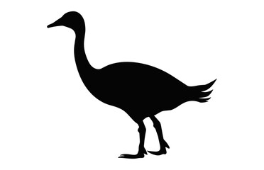 Goose walking Silhouette vector art isolated on a white background