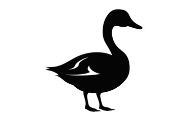 Goose Walking black Silhouette Clipart, Goose Silhouette Vector art