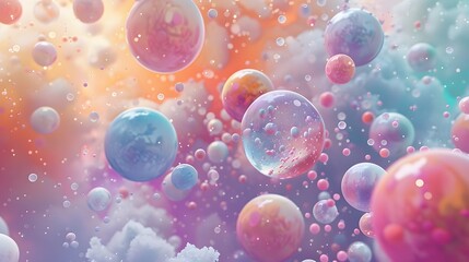 Pastel spheres abstract background