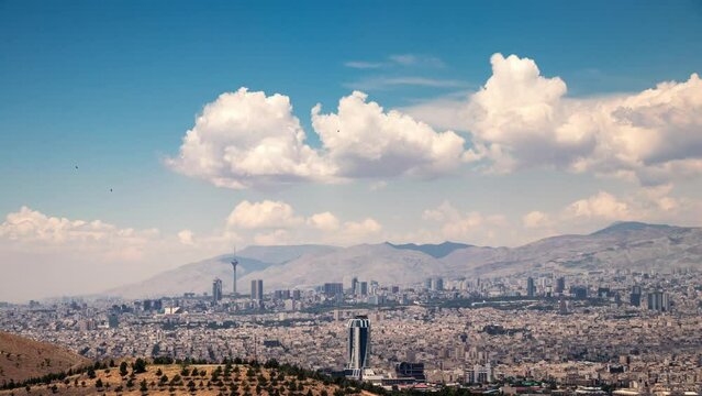 Tehran skyline time lapse