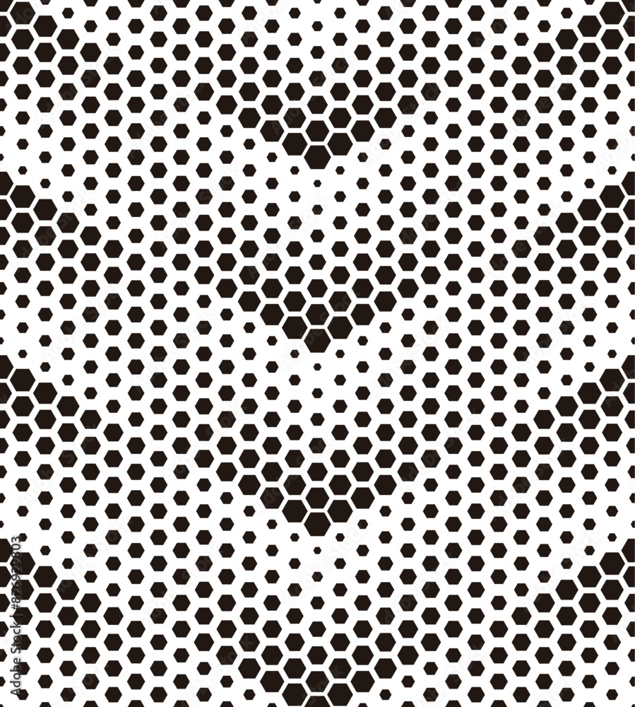 Aufkleber black and white seamless pattern arrow shape for backgroud, with hexagonal shape for jersey pattern.
