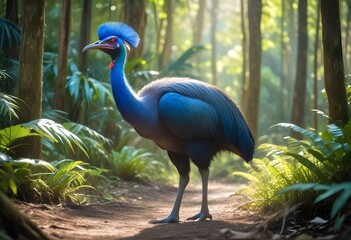 A cassowary a large flightless bird with a tall bo (2)