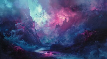 Fototapeta premium Ethereal painting background