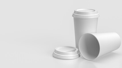 The Coffee paper cup for hot drink concept 3d rendering.