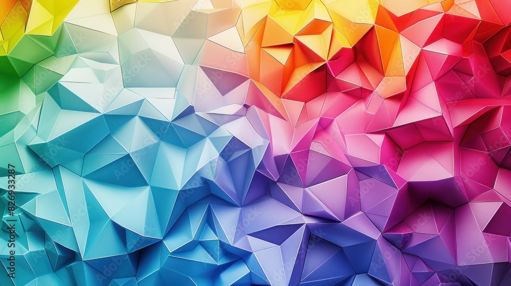 Poster colorful geometric shapes abstract background with various triangles in different sizes and colors f