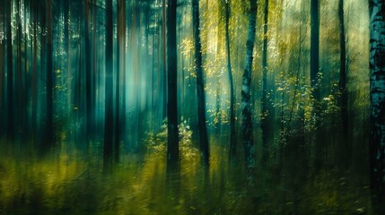 Fototapeta premium Realistic photography of coniferous forest. Abstract background of a northern forest