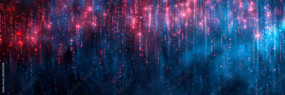Poster blur binary data background. concept for big data, deep machine learning, artificial intelligence. c