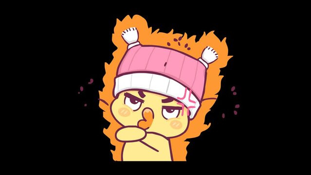  Animated Angry Little Chicken with Transparent Background - Perfect for Emotes and Stickers
