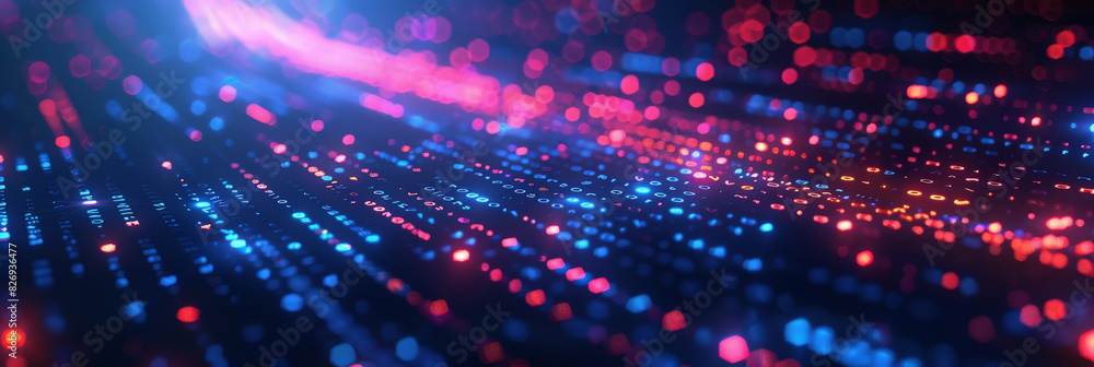 Poster blur binary data background. concept for big data, deep machine learning, artificial intelligence. c
