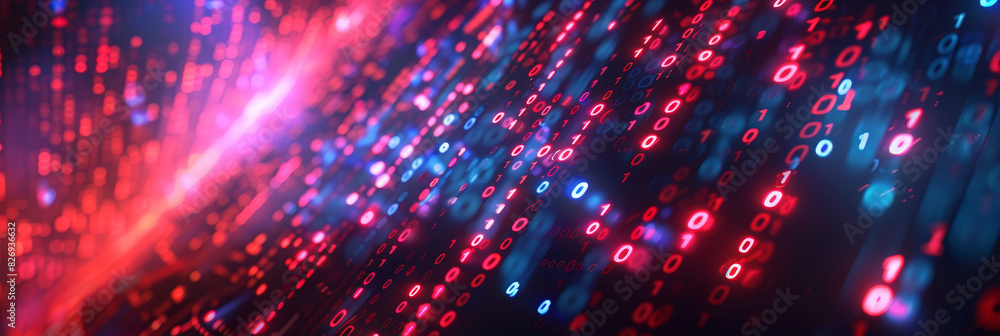 Poster blur binary data background. concept for big data, deep machine learning, artificial intelligence. c