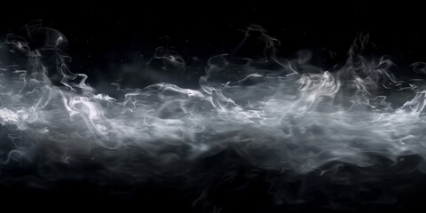  smoke and fog on black background , banner,White cloudiness, mist  on black background.swirling gray smoke