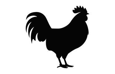 Chicken black Silhouette Vector art isolated on a white background
