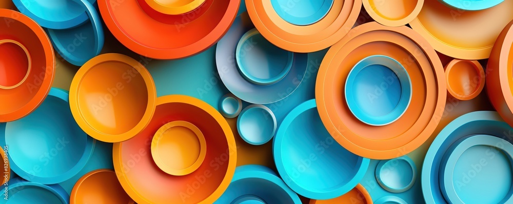 Poster a 3d abstract background featuring overlapping waves of color with a glossy finish