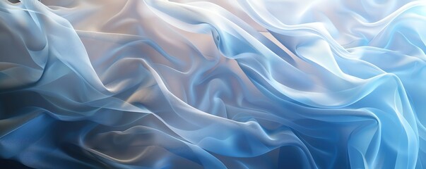 Obraz premium A 3D abstract background with cascading layers of translucent fabriclike material