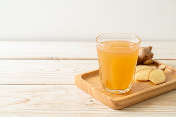 fresh and hot ginger juice glass