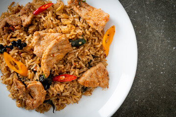 pork fried rice with herbs