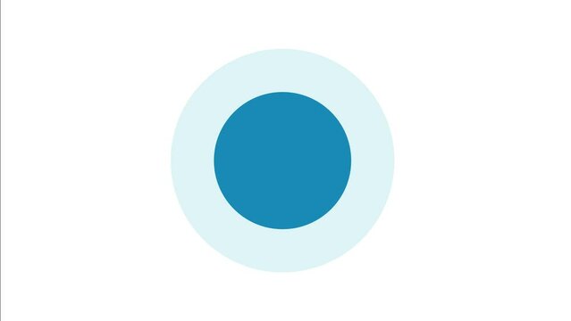 A blue circle gently pulsing in motion graphics. The circular object expands outward from the center in a ripple-like motion, creating a wave like vibration effect. 4K Motion Graphics.