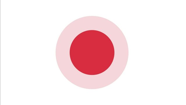 A red circle gently pulsing in motion graphics. The circular object expands outward from the center in a ripple-like motion, creating a wave like vibration effect. 4K Motion Graphics.