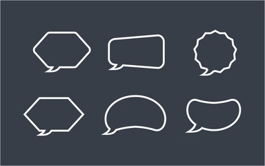 Line art speech bubble collection design illustration
