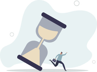 Project deadline, running out of time or time management .flat vector illustration.