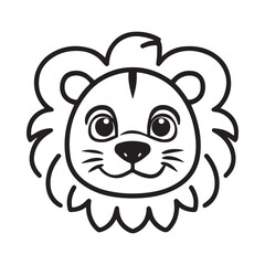 lion mascot head face illustration wild animal design vector symbol emblem icon