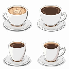 Coffee cup vector. Set of coffee cup. Vector Illustration isolated on white background